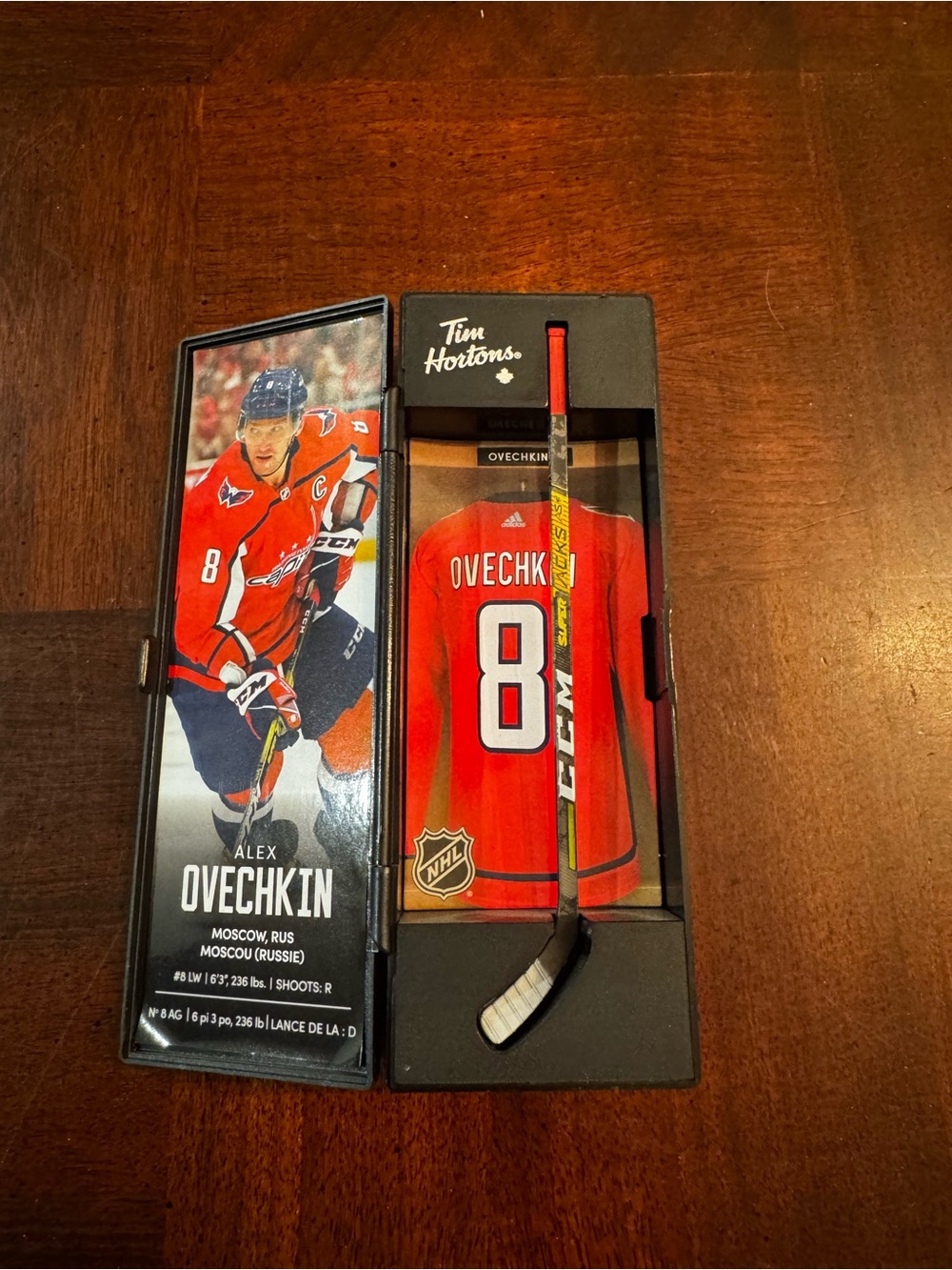 NHL Tim Hortons Mini Hockey Stick Washington Capitals Alex Ovechkin 8
